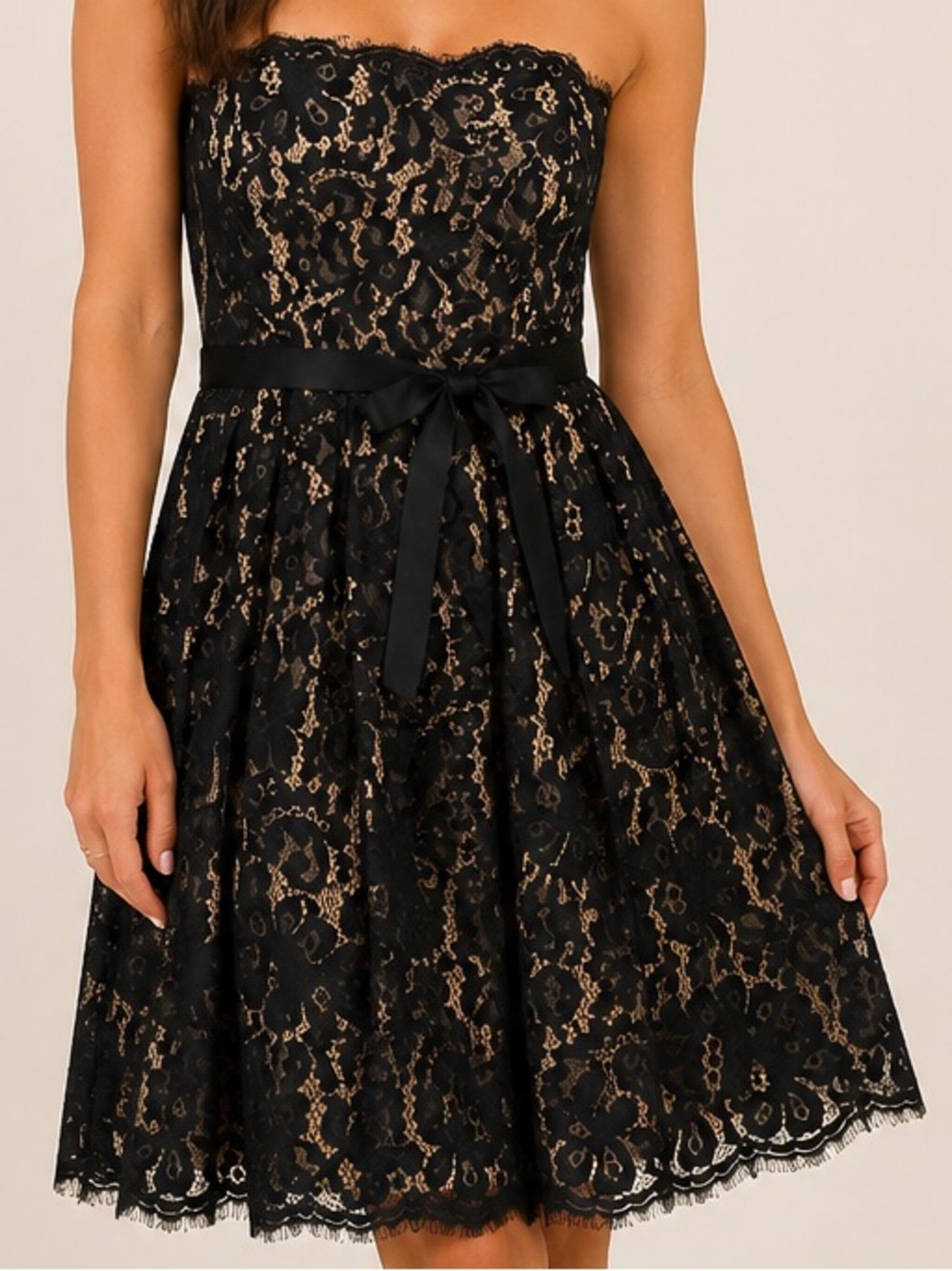 NWT Robert Rodriguez x Neiman Marcus Black Lace Strapless Party Dress size 12